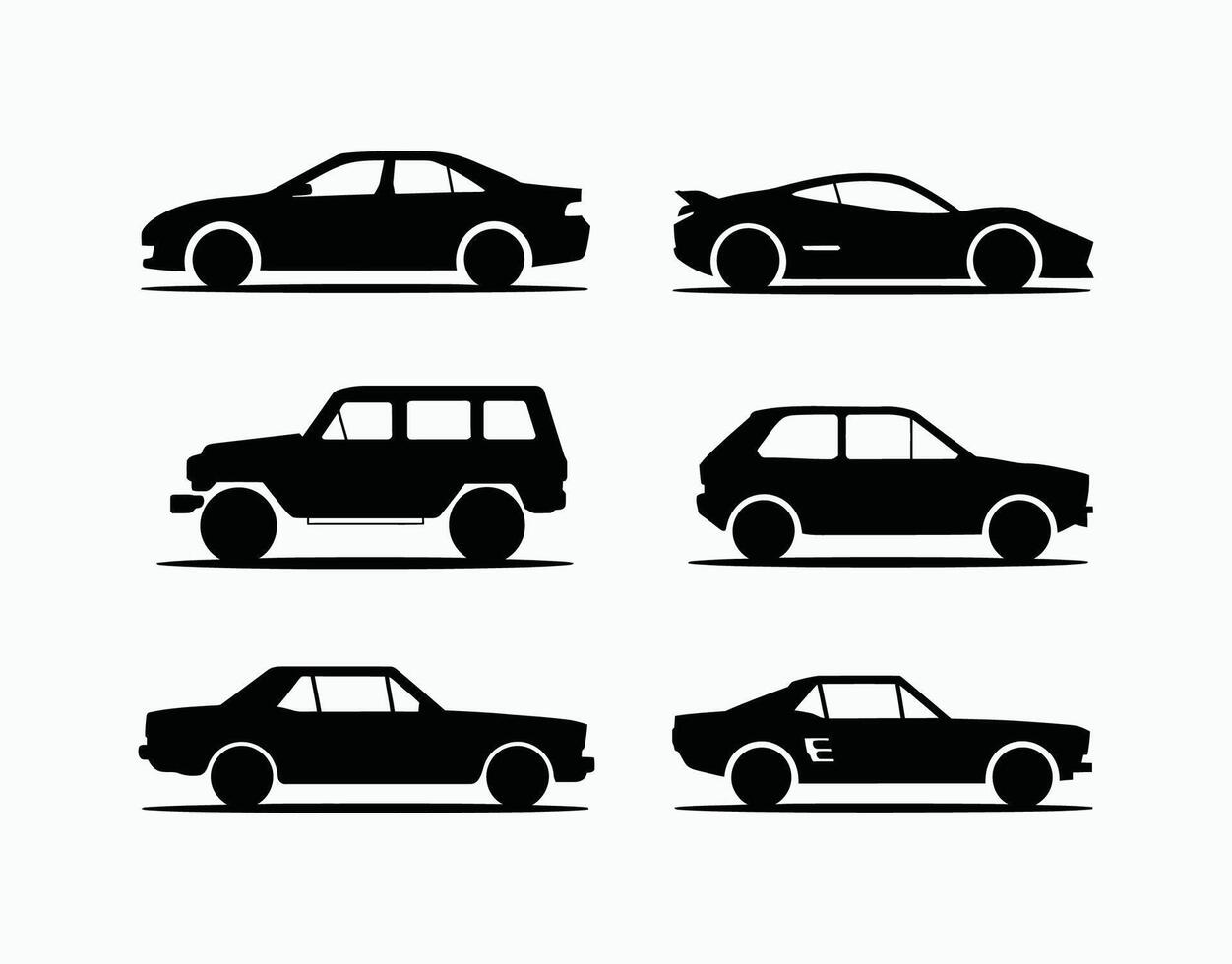 Minimal Car Silhouette Template vector