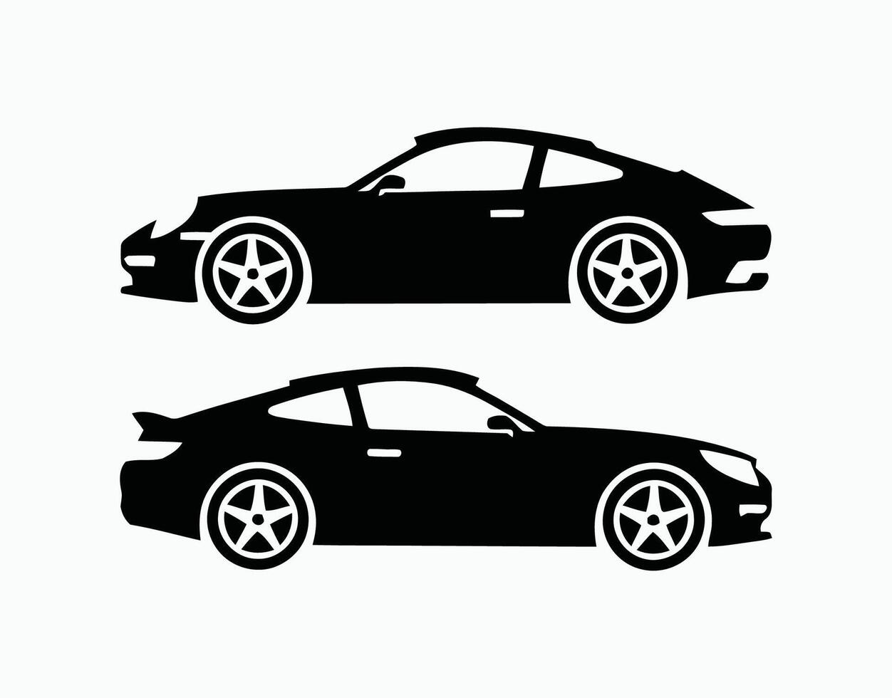Car Side View Silhouette EPS Template vector