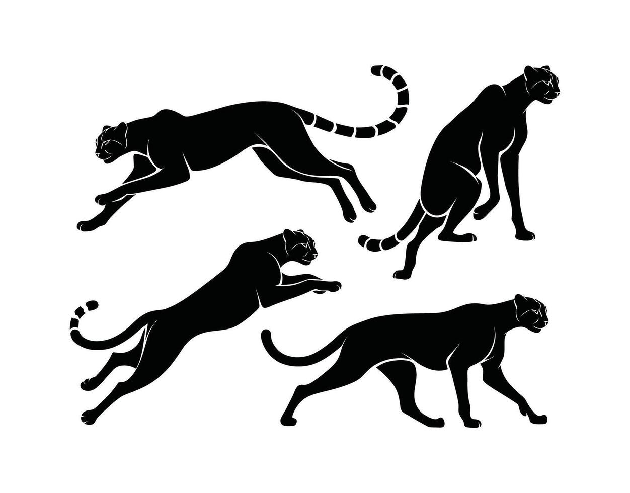 Cheetah Tail Silhouette Template vector