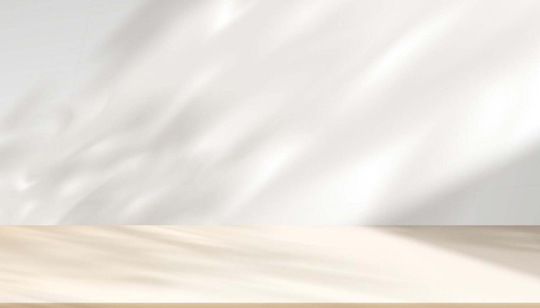 White background with shadow and light for product display,Studio kitchen with nature spring light and window shadow on cream 3d podium for cosmetic,Empty backdrop scene platform stage mock up vector