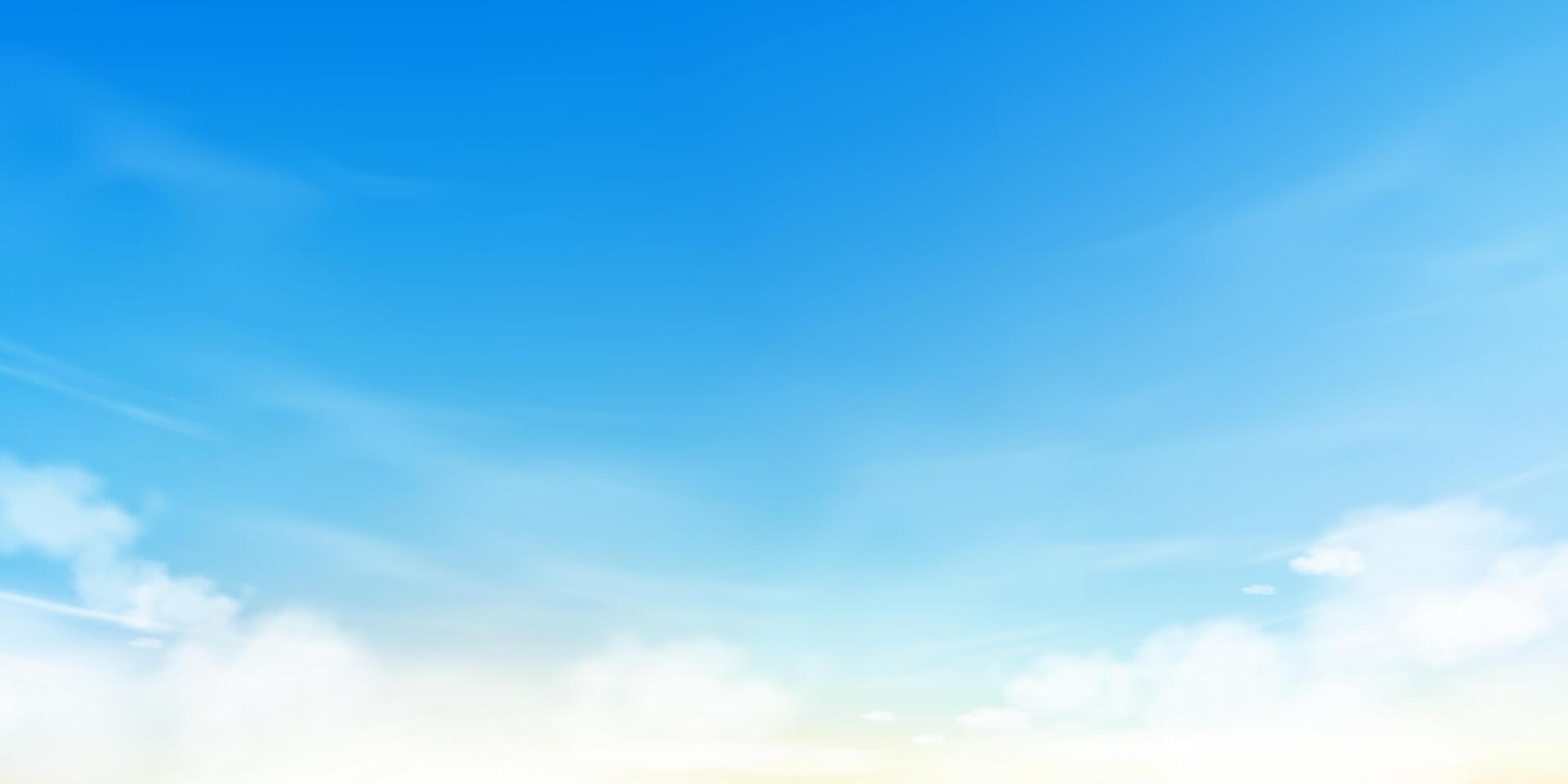 Sky blue background,Clear Spring sky with dramatic cloud over beach,Horizon landscape summer bright sunlight with abstract cloudy texture,cartoon weather climate nature background banner vector