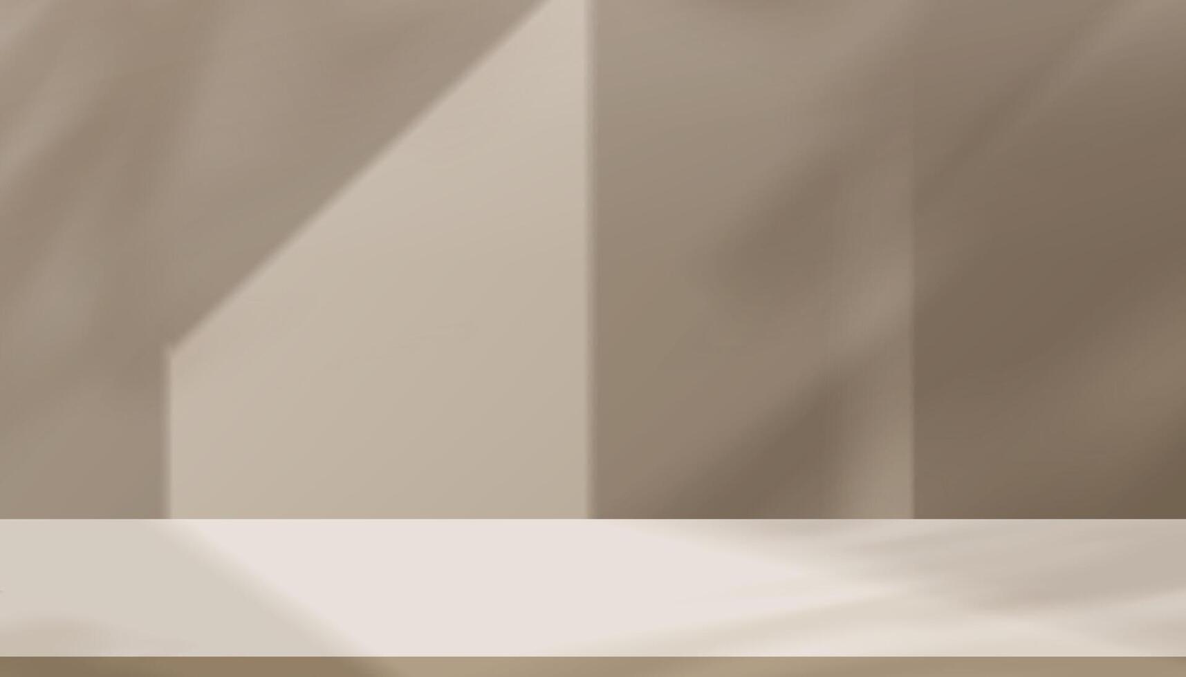 Background Beige Wall Studio Room and White Light,Shadow on Podium Stage for Product,Autumn Brown Backdrop.Fall Season scene banner with sunlight on floor texture,Interior Kitchen with blur gradient vector