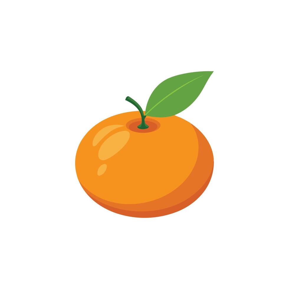 Tangerin isolated flat illustration on white background. vector