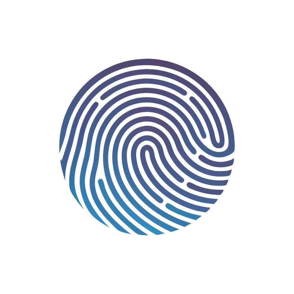 Fingerprint isolated flat illustration on white background vector