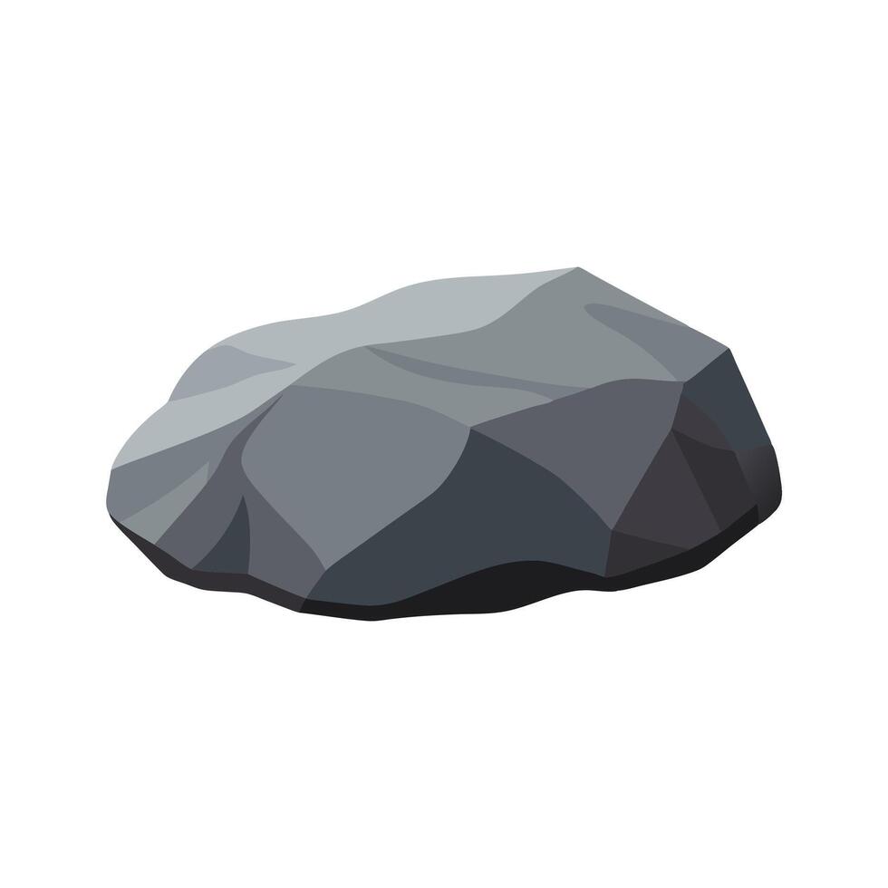Rock isolated flat illustration on white background. vector