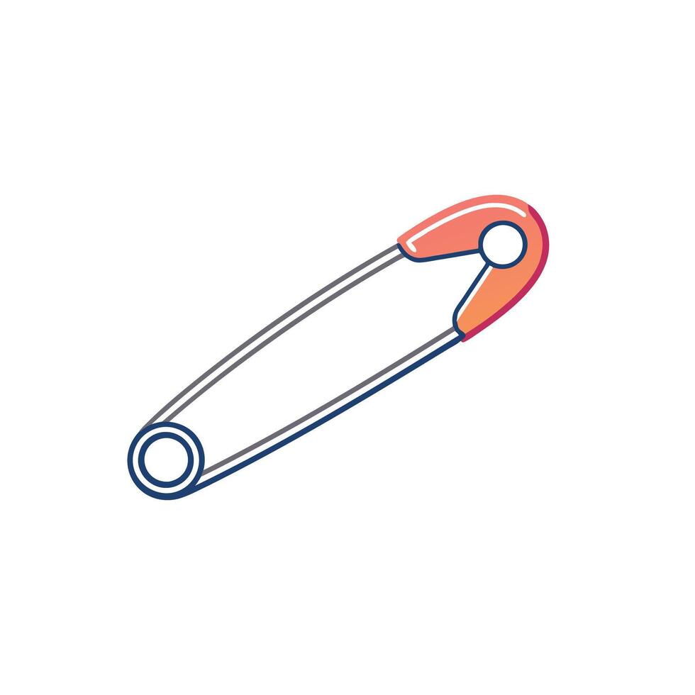 Safety pin isolated flat illustration on white background vector