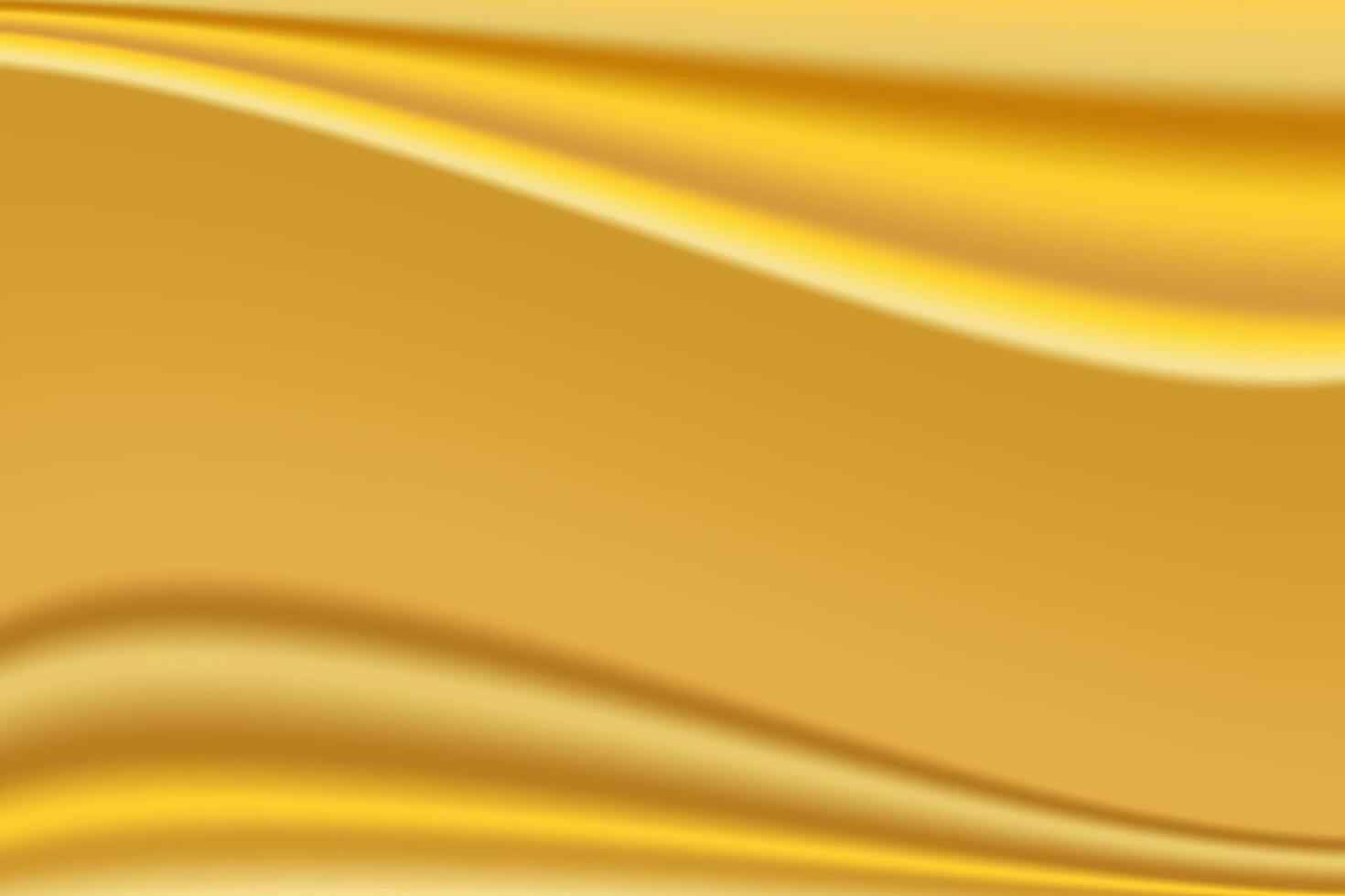 Smooth silky gold fabric or liquid with waves and folds abstract illustration background vector
