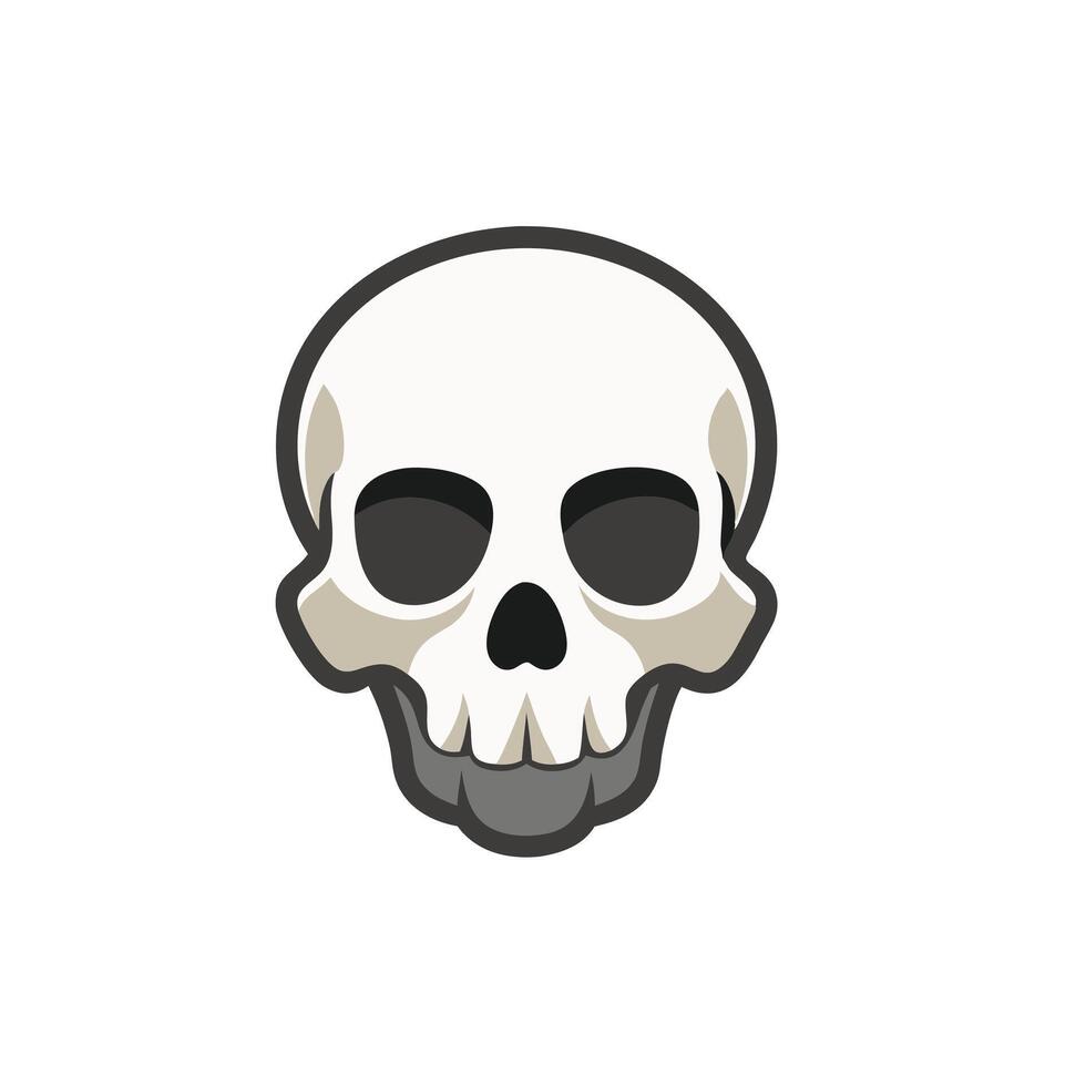 Human skull isolated flat illustration on white background. vector