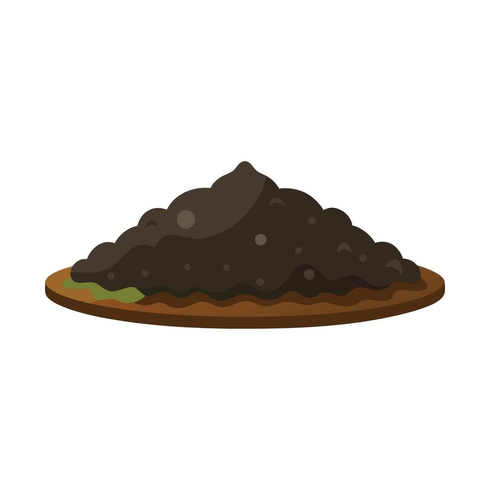 Black soil isolated flat illustration on white background. vector