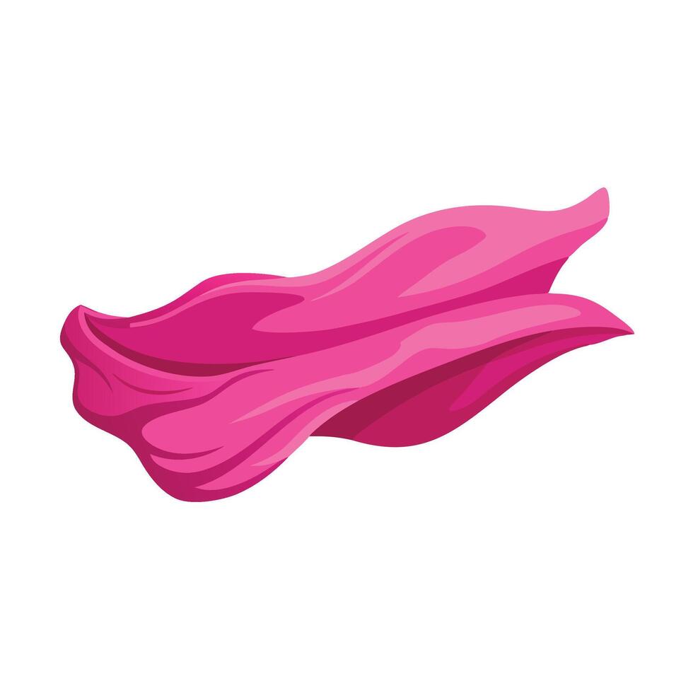 Pink silk cloth floating isolated flat illustration on white background vector
