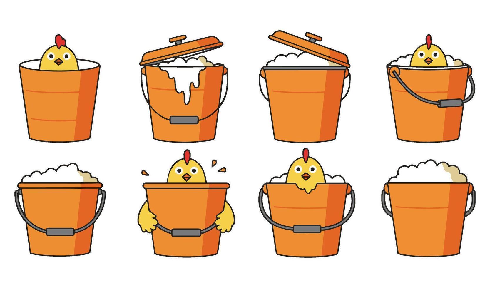 Fresh Fried Chicken Bucket with Spicy Drumsticks vector