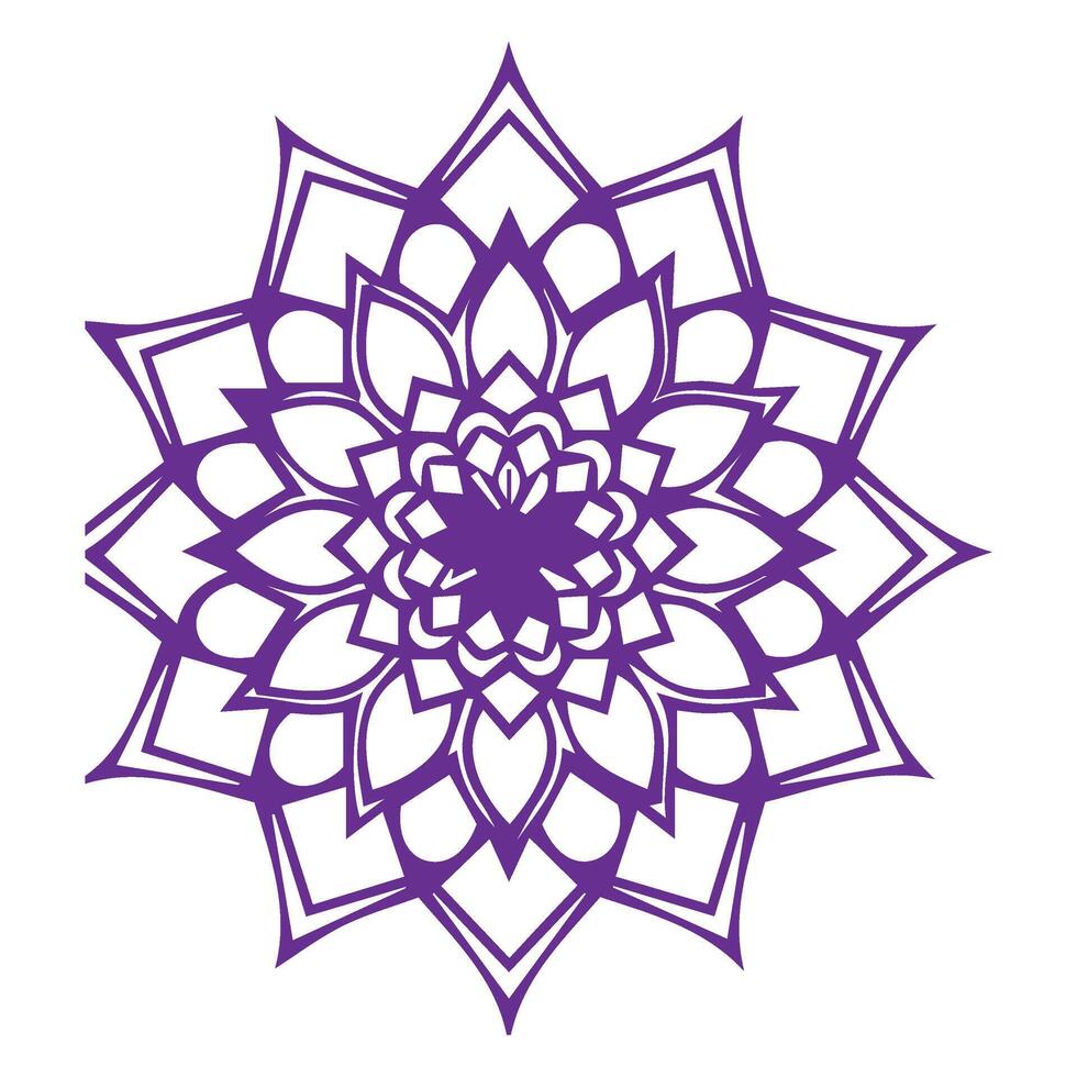 Black Outline Mandala with Traditional Aesthetic and Spiritual Symbolism for Meditation vector