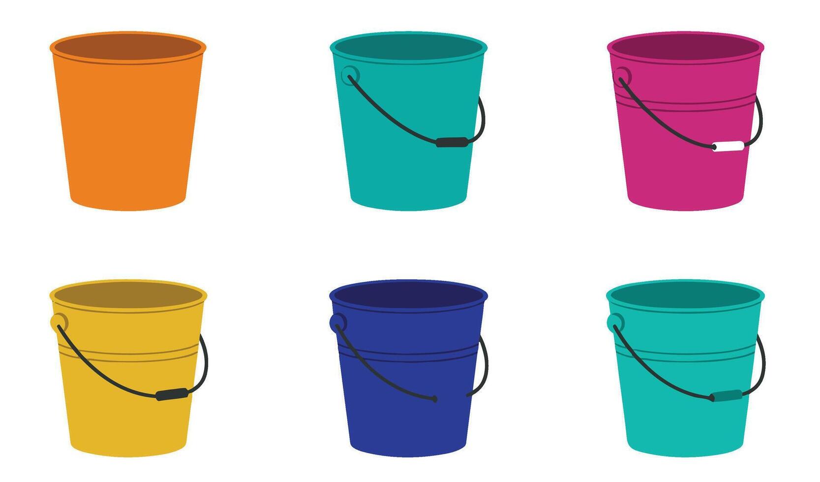 Plastic Bucket With Handle for Easy Carrying vector
