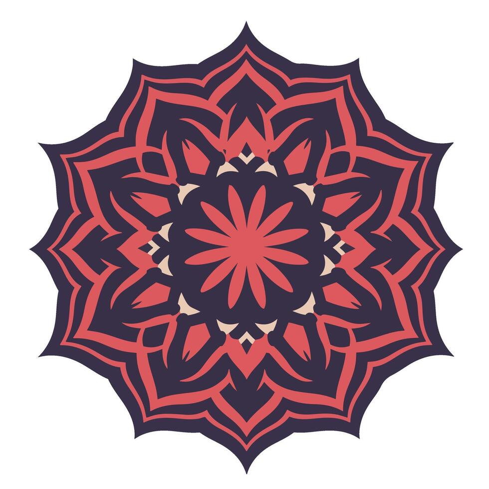 Colorful Mandala Art with Ornamental Mandala Print and Geometric Design vector