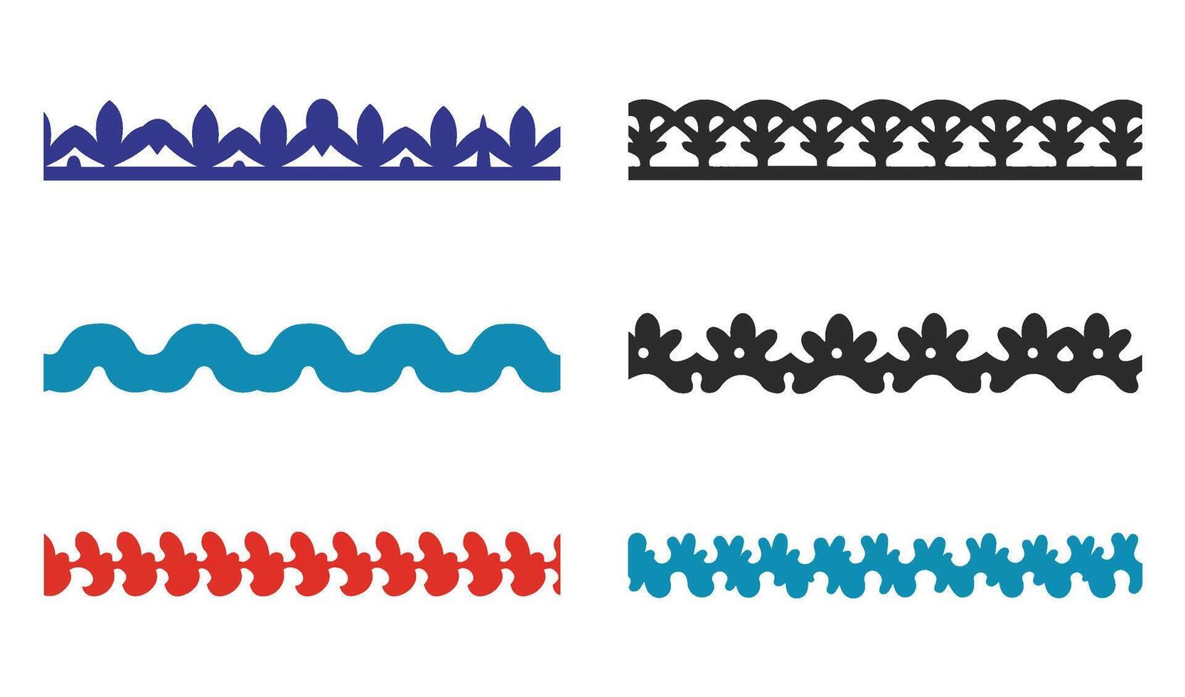 Decorative Pattern Borders and Floral and Geometric Borders for Classic Art vector