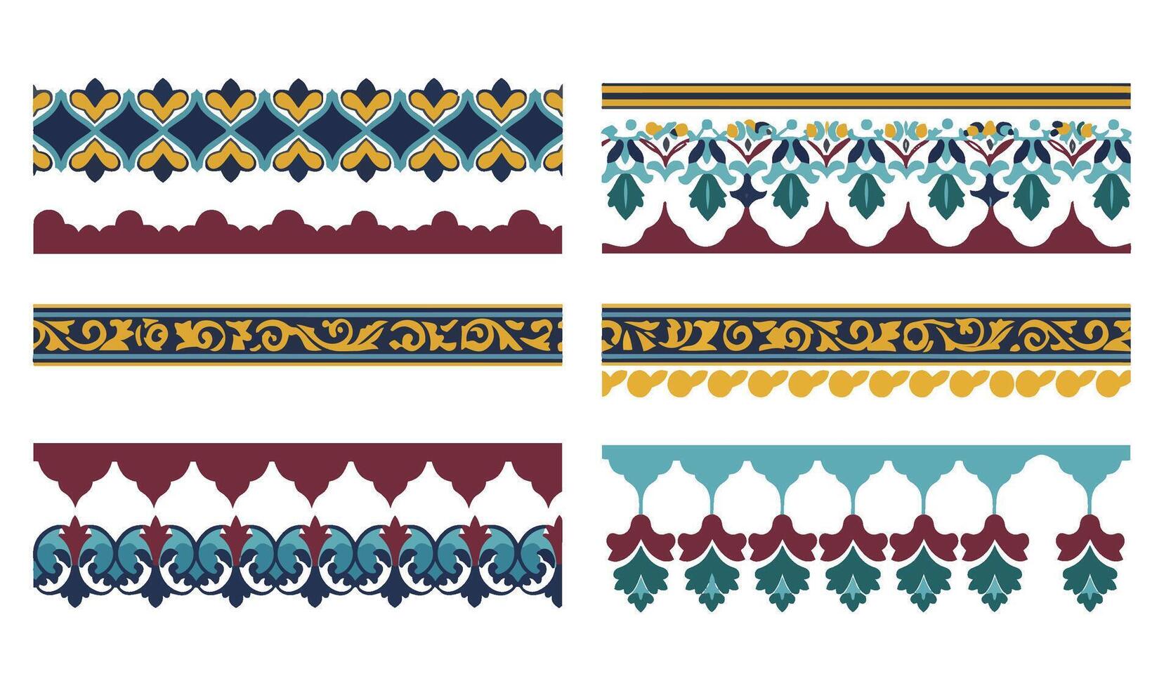 Ornamental Border Design Collection Featuring High-Quality Decorative Pattern Borders vector