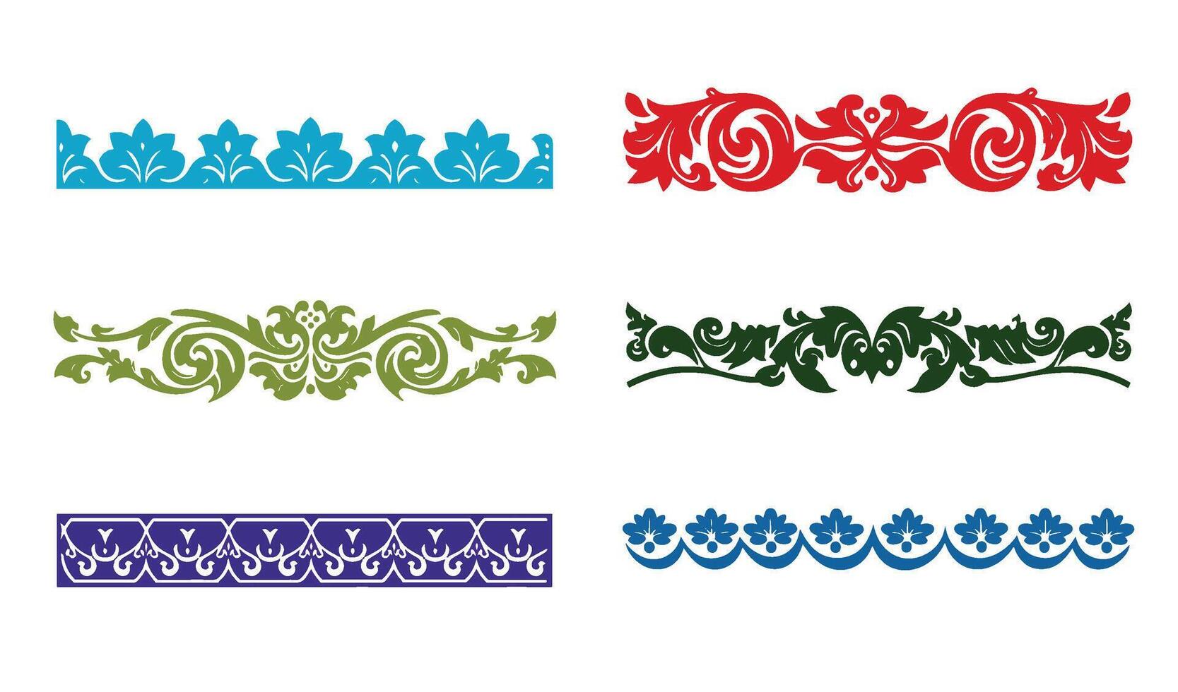 Floral and Geometric Borders in Artistic Vintage Border Ornament Arrangements vector