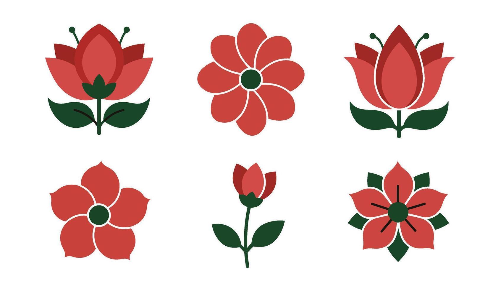Minimalist Flower Art with Modern Floral Elements for Graphic Design vector