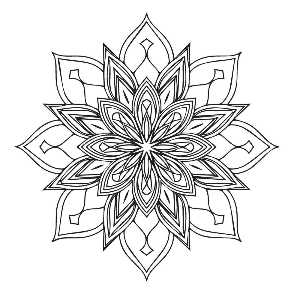 Ornamental Mandala Pattern with Elegant and Highly Detailed Line Art for Relaxation vector