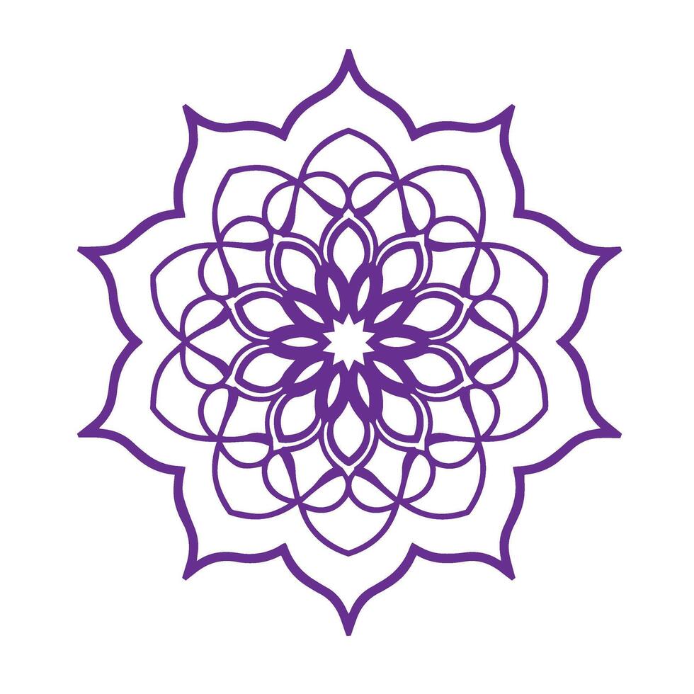 Black Outline Mandala with Ornamental Design for Relaxing and Mindful Coloring vector