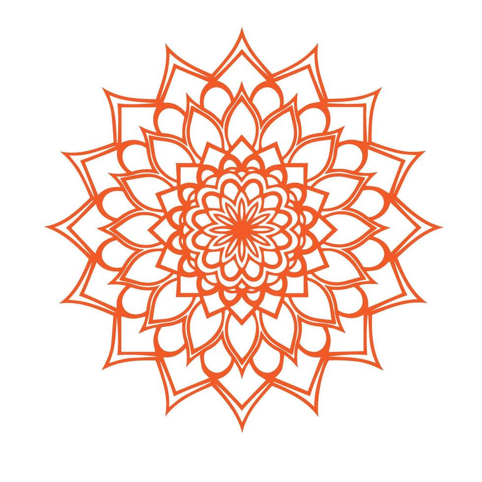 Beautiful Mandala Pattern Outline with Decorative Details for Digital Downloads vector