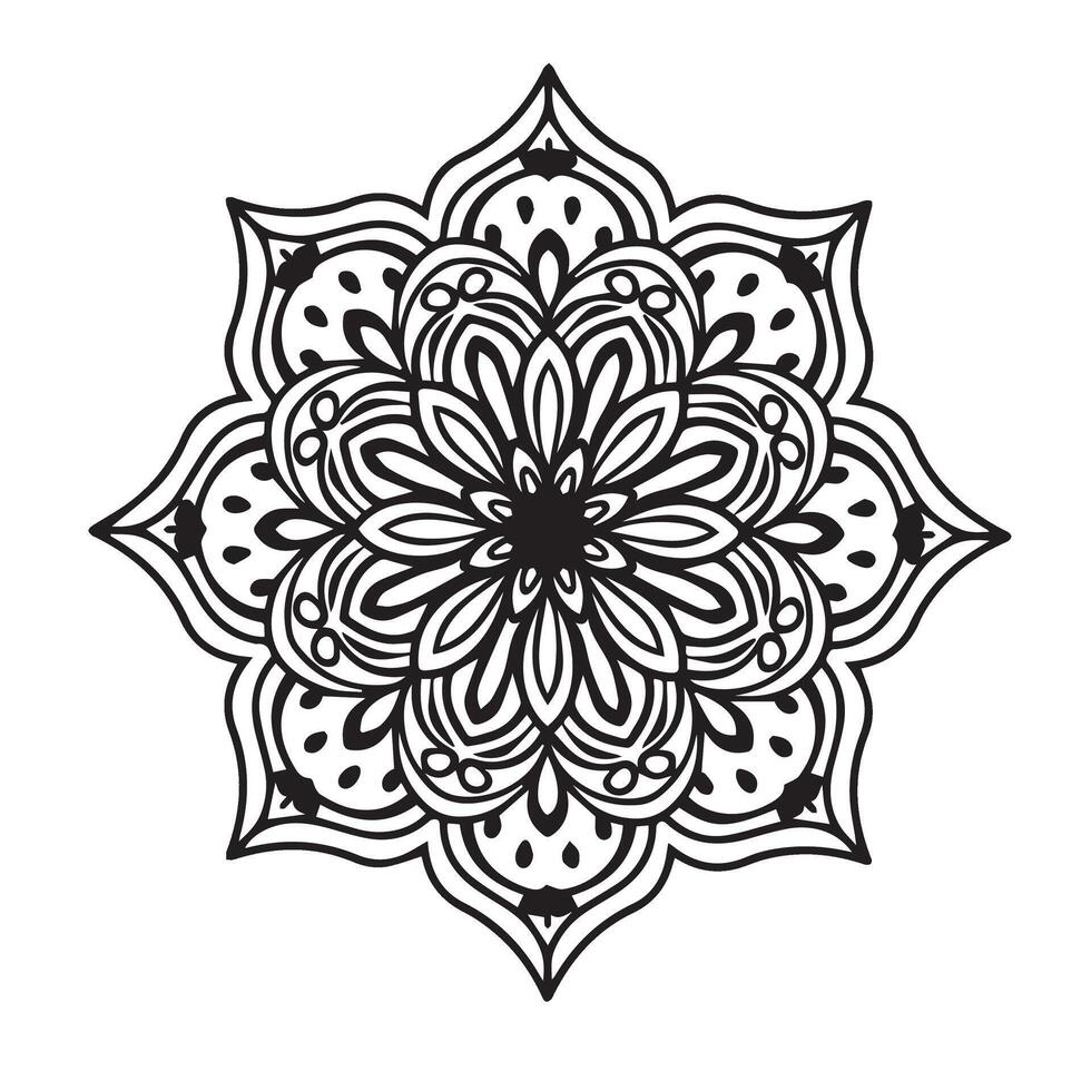 Floral Mandala Pattern Combined with Abstract Mandala Shape and Details vector