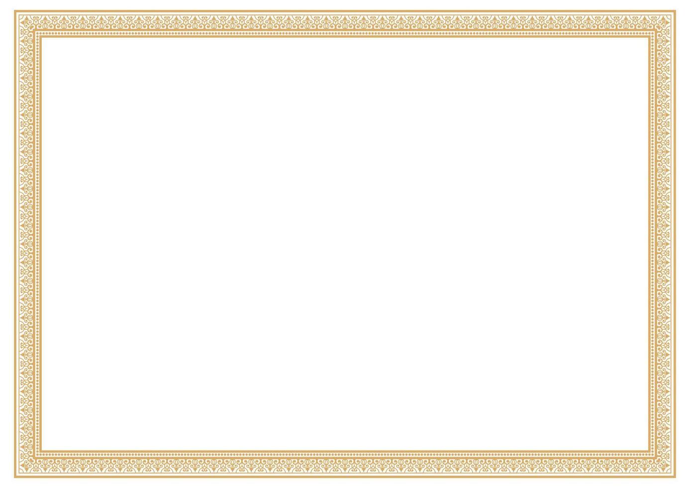 Gold Certificate of Appreciation Border,For diploma, prizes, business, certificates, universities, schools and companies. vector