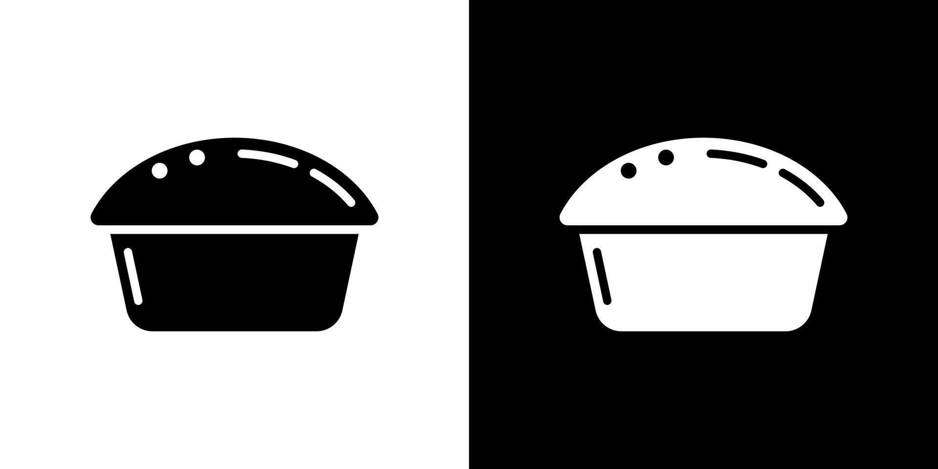 Simple Black and White Pie Icon with Contrasting Backgrounds vector