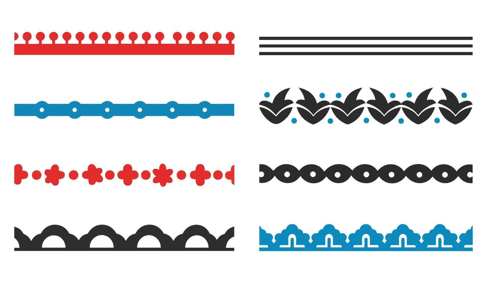 Decorative Pattern Borders and Ornamental Border Design Collection for Graphic Use vector