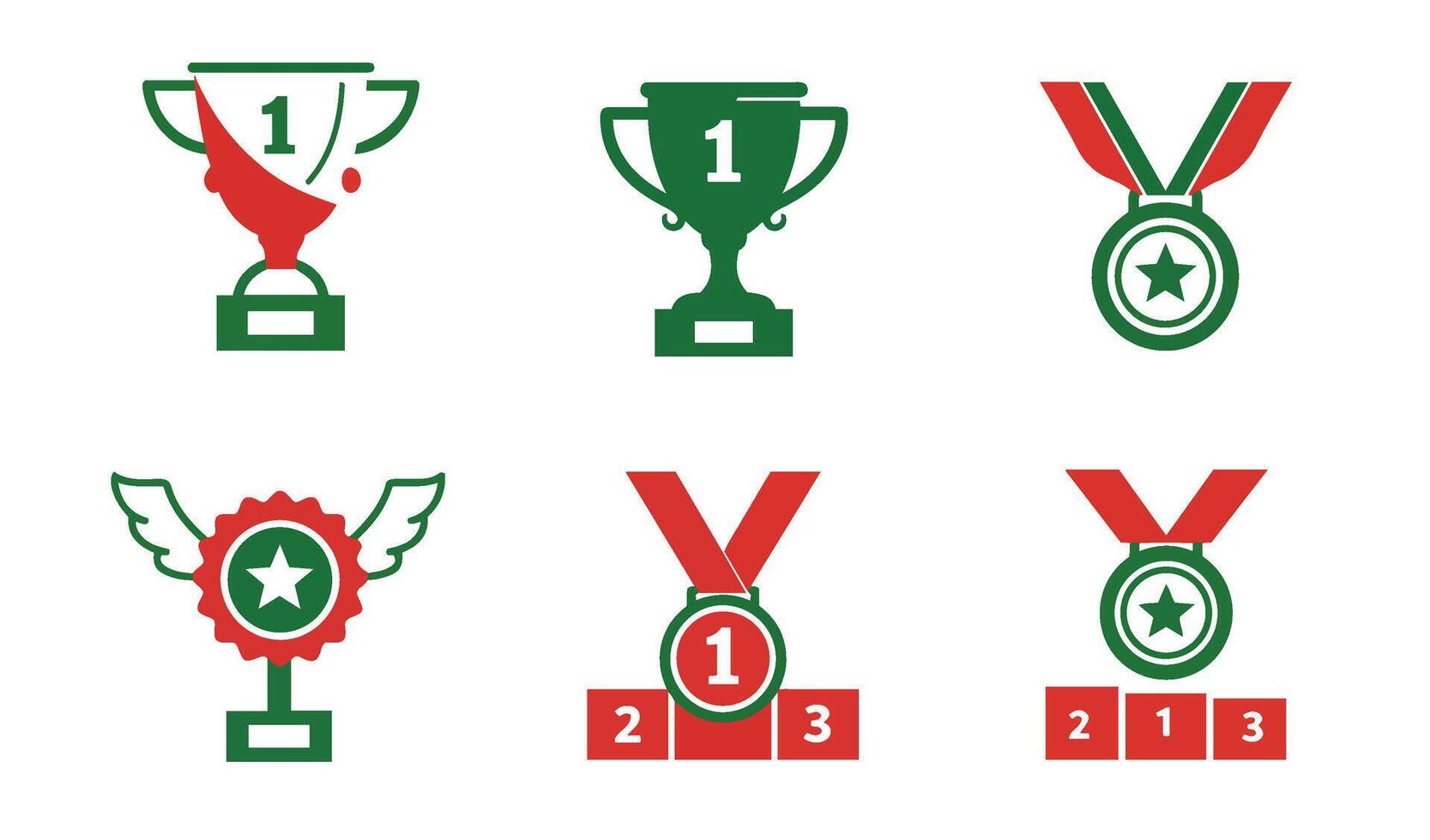 Champion Award Icons with Bold Gold Trophy Design vector
