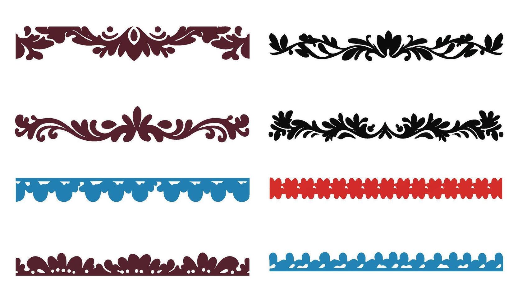 Border Elements Set with Decorative Pattern Borders for Classic Design Needs vector