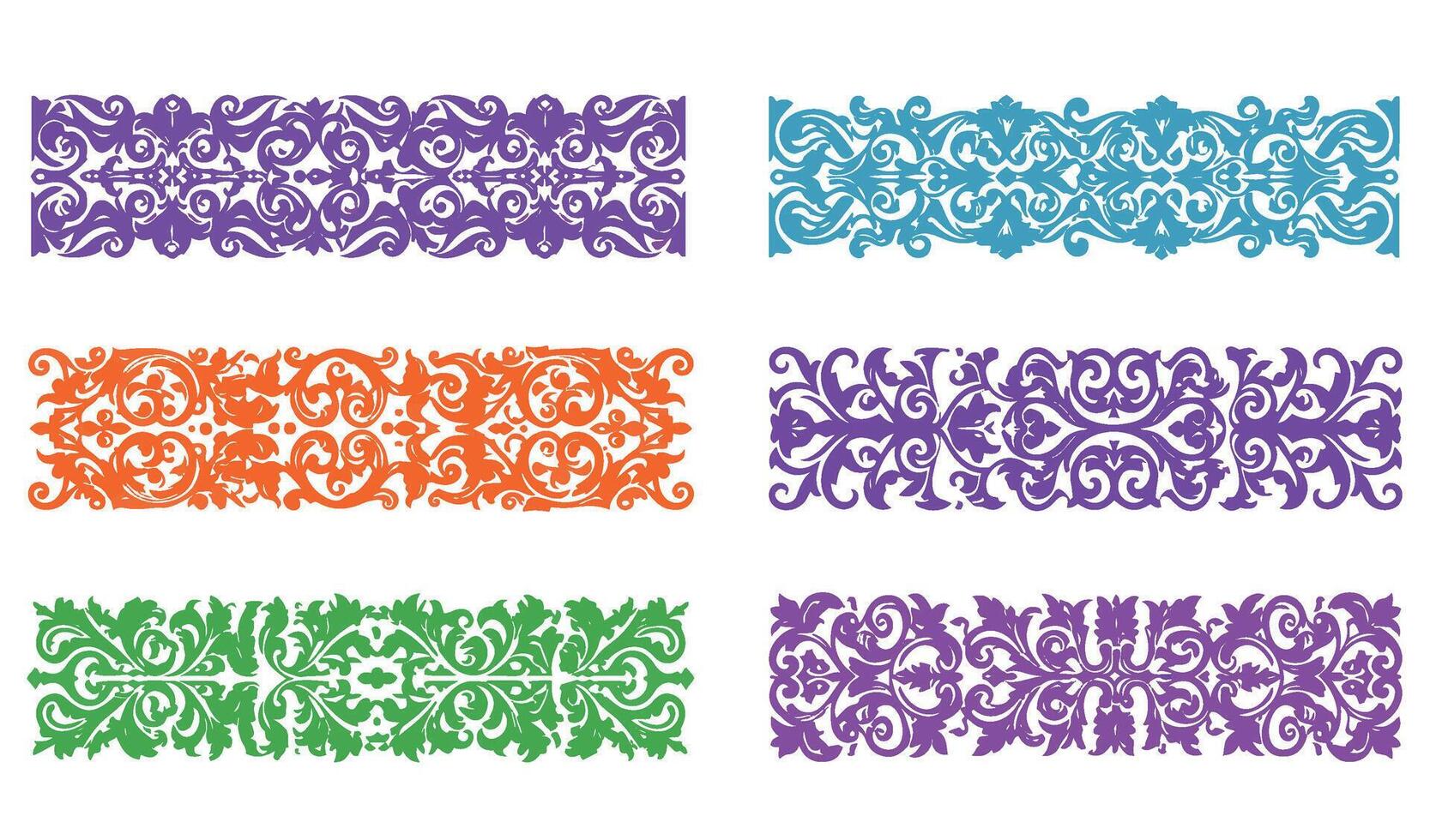 Vintage Border Ornament and Ornamental Border Design Collection for Creative vector