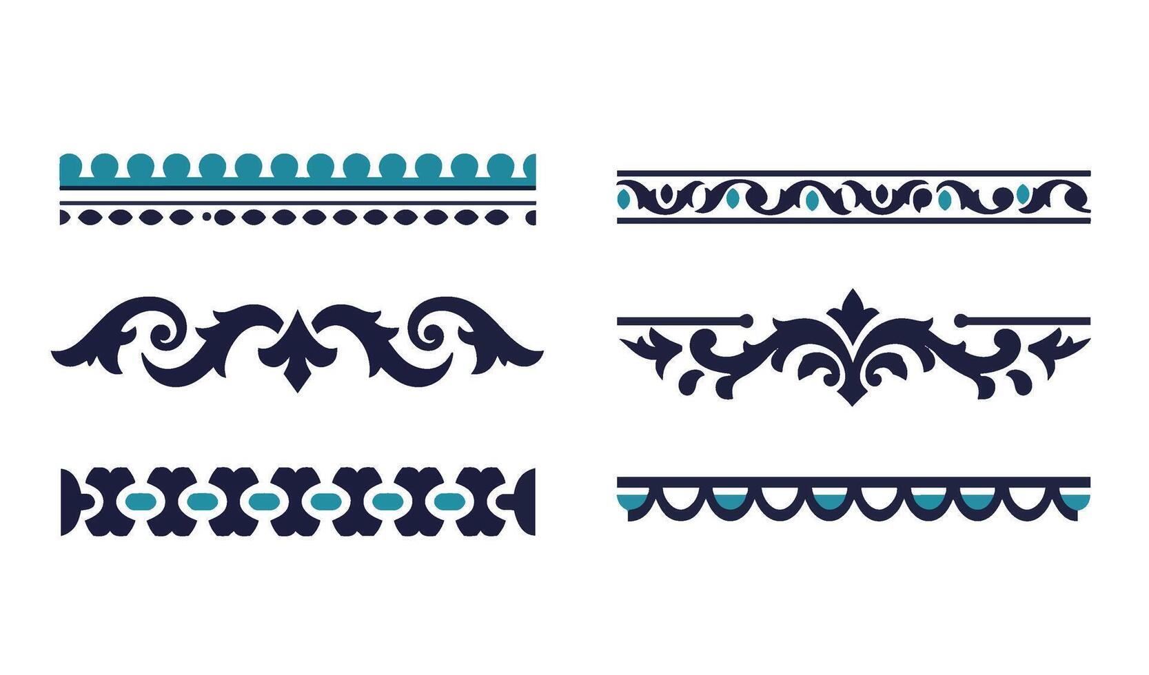 Floral and Geometric Borders Featuring Artistic Decorative Pattern Borders vector