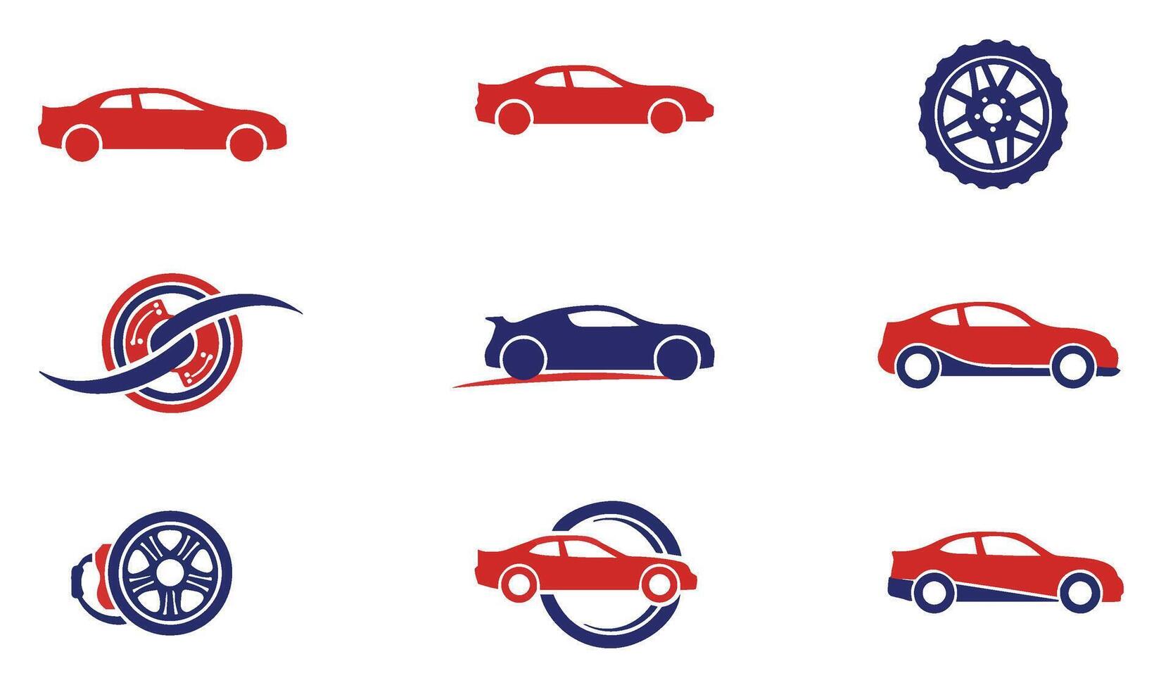 Red and Blue Car Logo for Auto Dealership, Racing, and Automotive Brands vector
