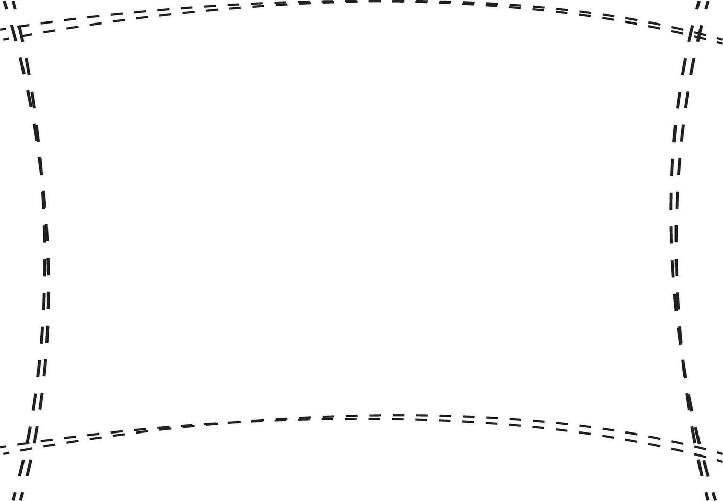 Minimalist Sketch Frame. Curved and Distorted Border for Artistic Layouts. illustration vector