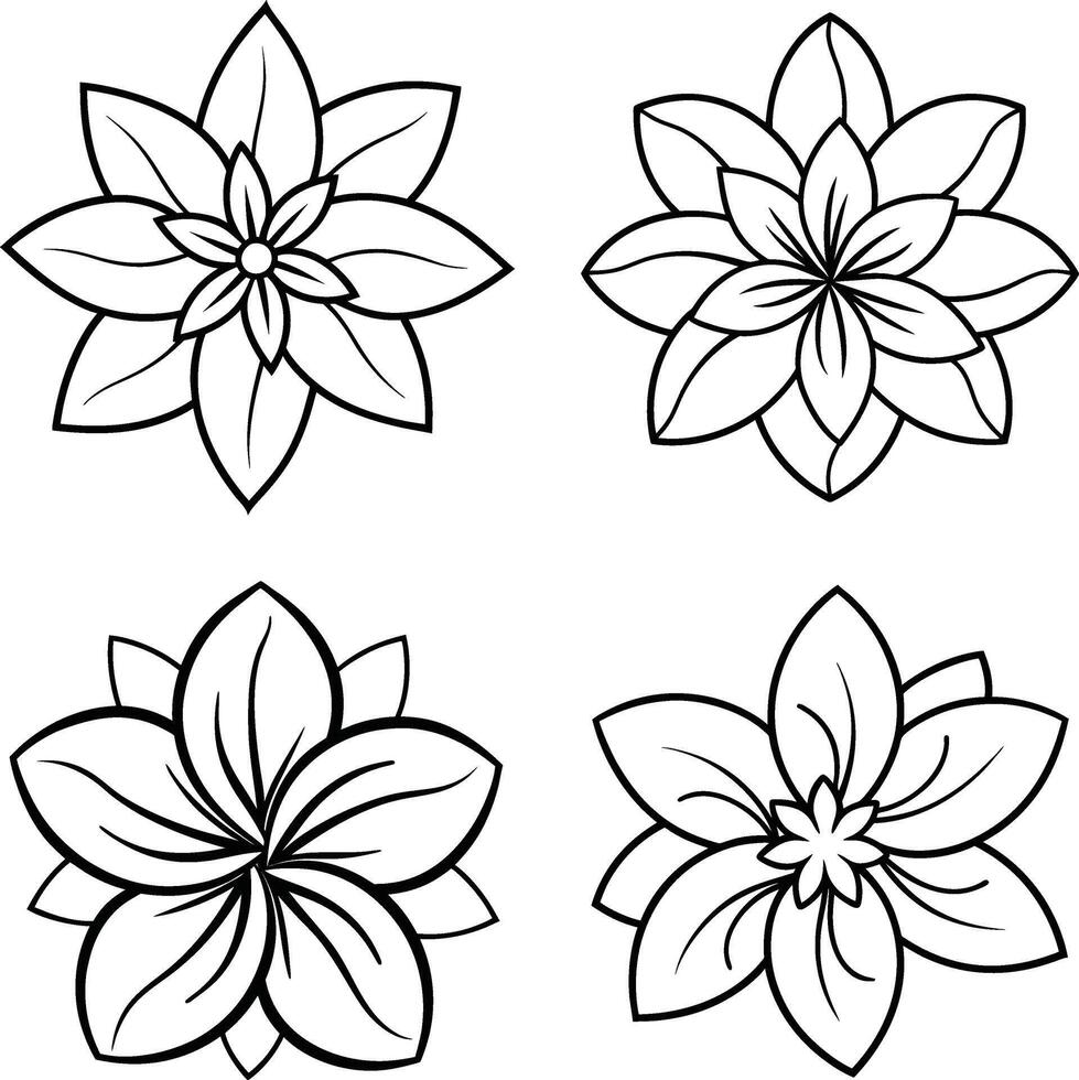 Range of floral illustrations coloring sheet flower patterns in spring and summer colors vector