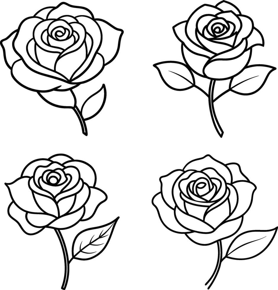 Series of flower illustrations coloring sheet floral patterns in spring and summer colors vector
