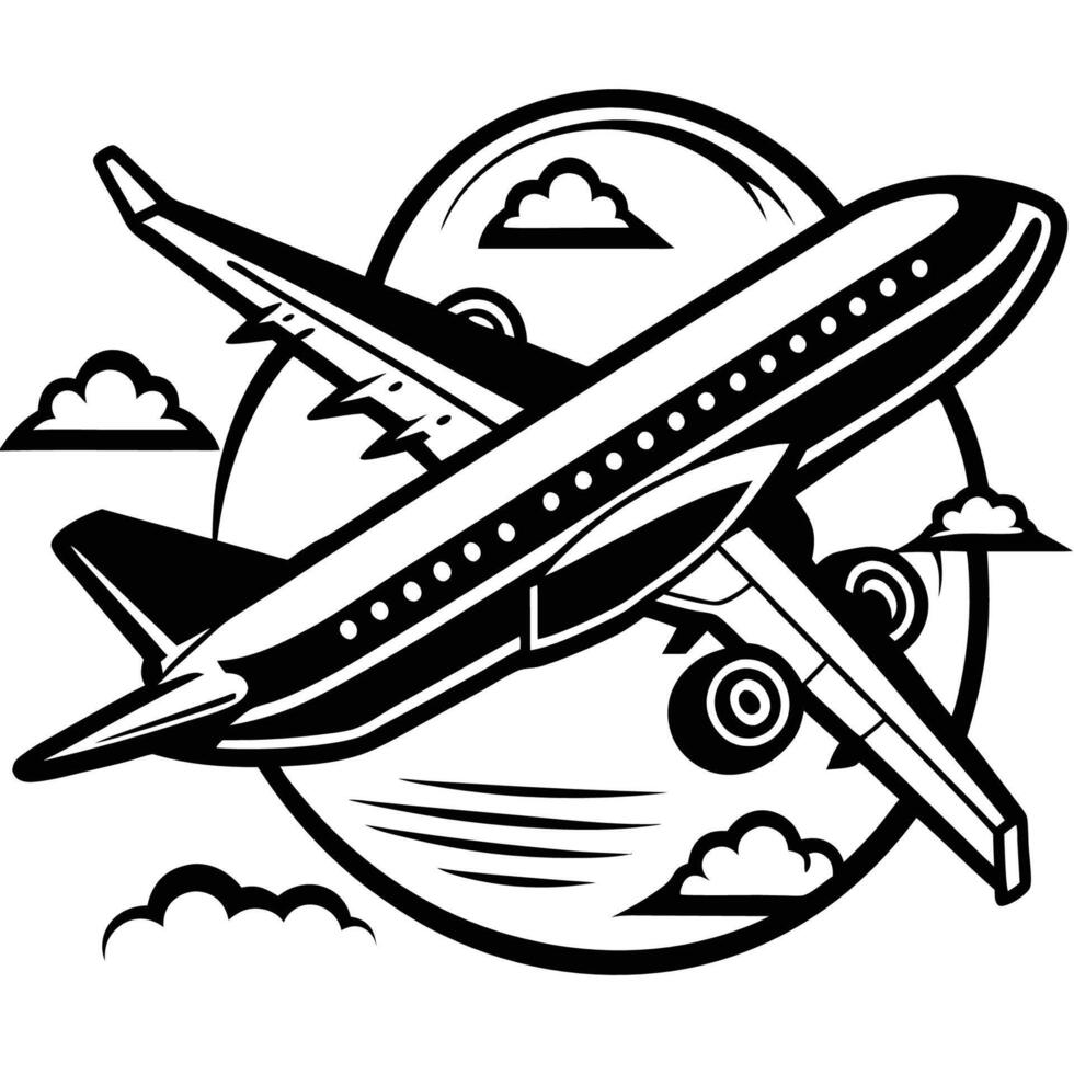 Passenger Plane Soaring Through the Majestic Sky vector