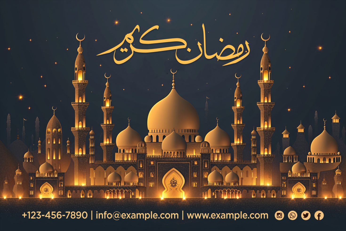 Glowing Ramadan Kareem Hanging Moon Banner Design for a Beautiful and Spiritual Celebration psd