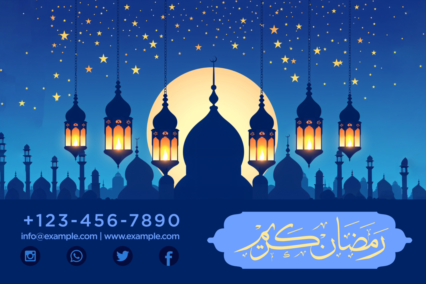 Ramadan Hanging Stars Banner Design for a Glowing, Spiritual, and Warm Festive Decoration psd