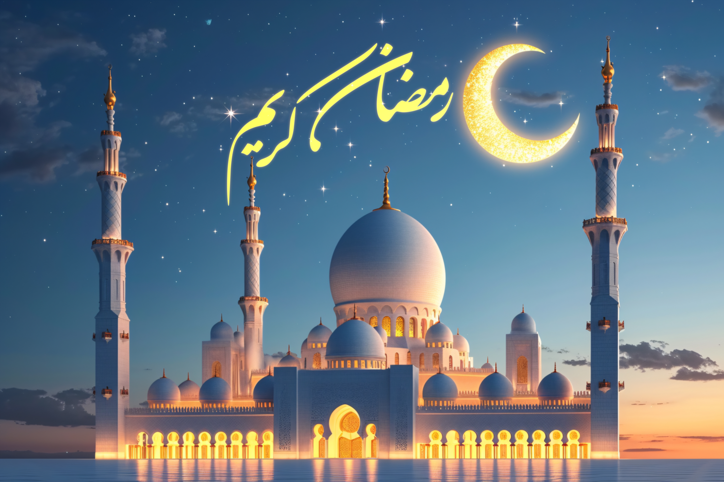 Beautiful Hanging Crescent Moon Ramadan Banner for a Joyous, Traditional, and Elegant Celebration psd