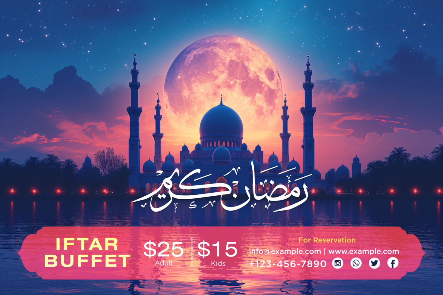 Stylish Ramadan Kareem Hanging Stars Banner for a Joyous and Festive Decoration Experience psd