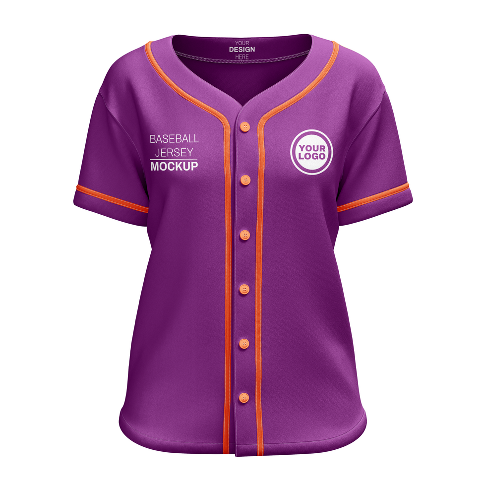 Womens baseball tshirt jersey for mockup front view psd