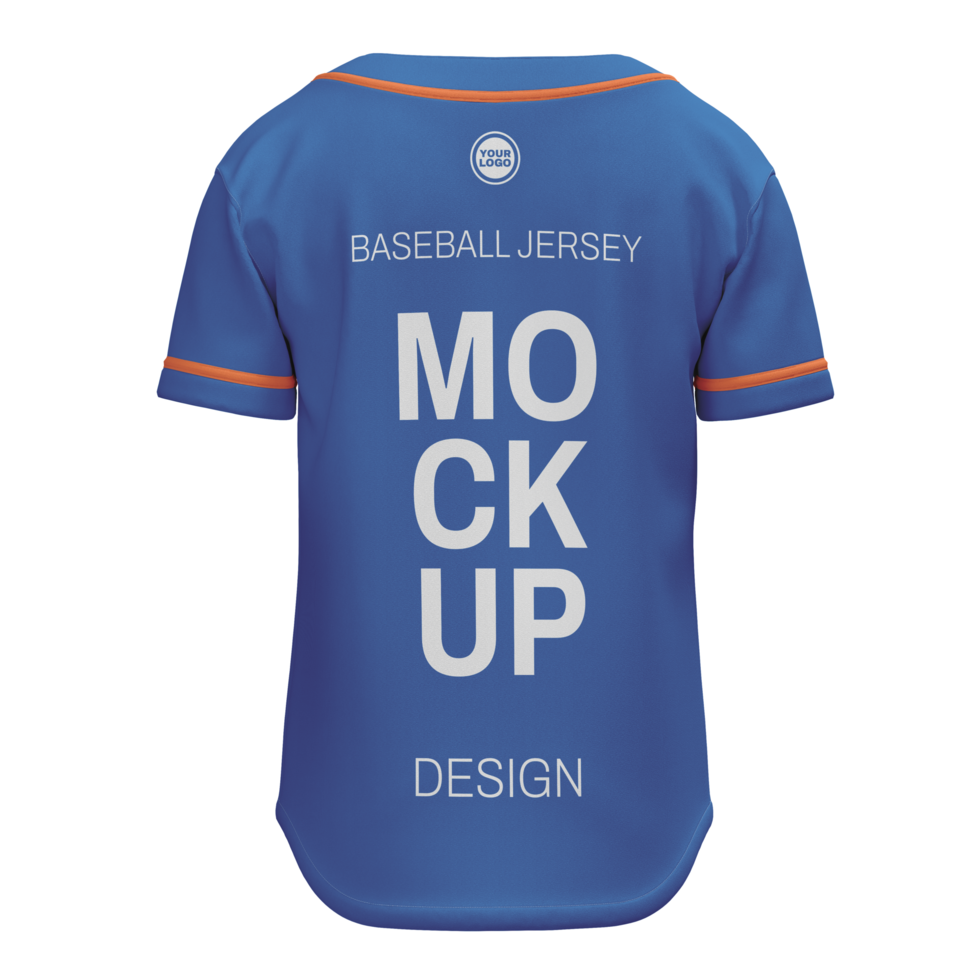 back view mens baseball tshirt jersey mockup psd