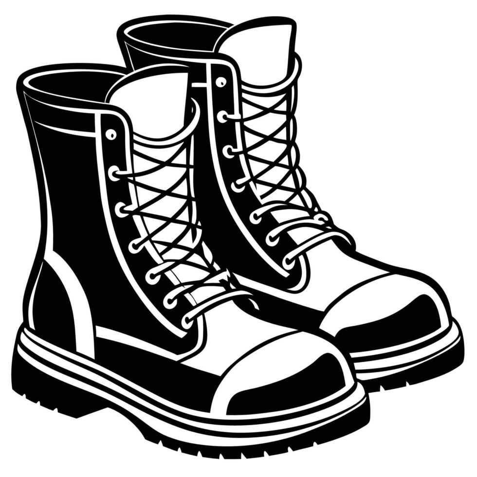 Isolated Brown Boots with Detailed Texture on White Background vector