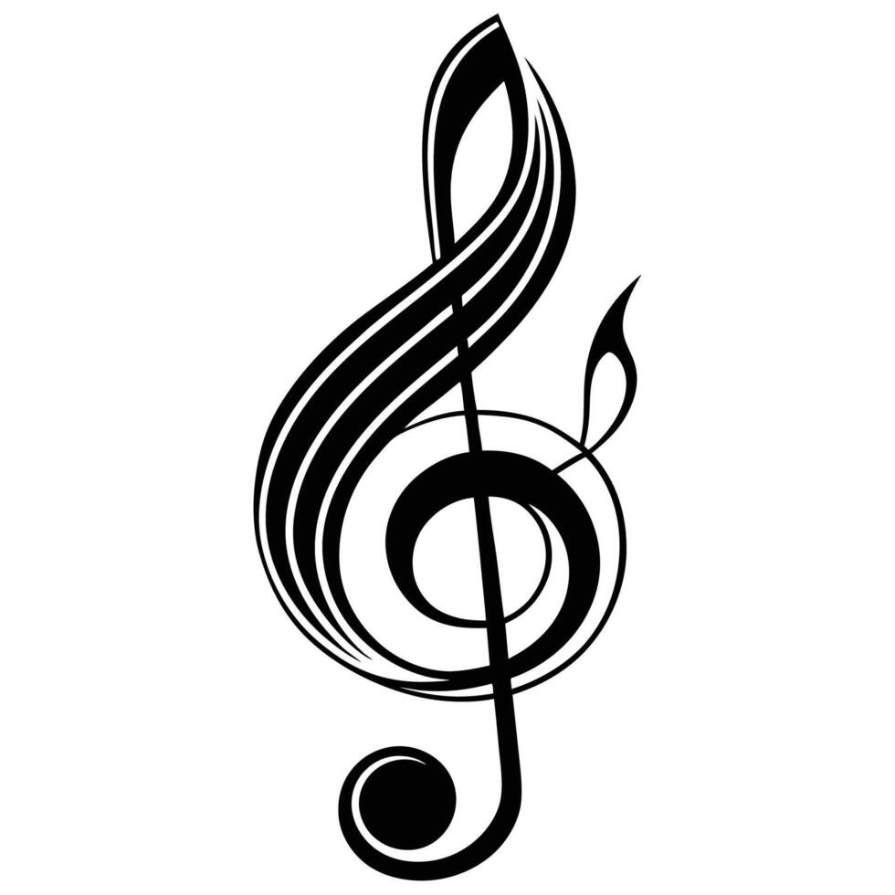 Black Treble Clef Silhouette A Symbol of Music and Harmony vector
