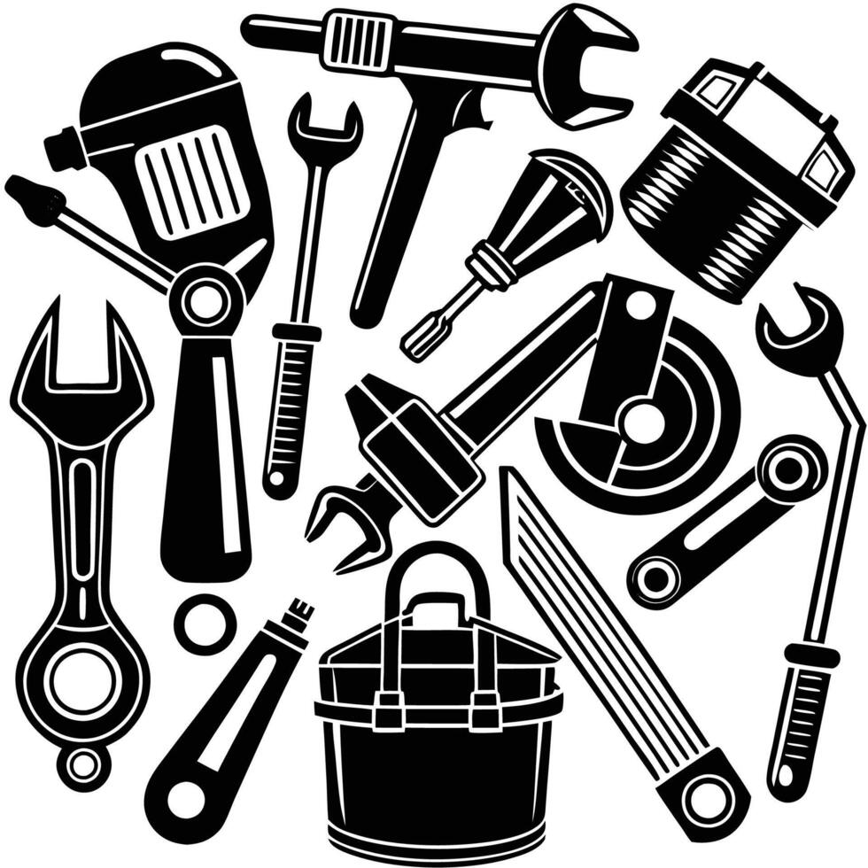 Comprehensive Collection of Hand Tools in Format vector
