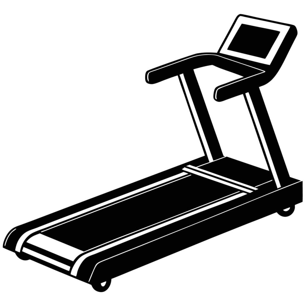Modern Flat Illustration of a Treadmill for Home Fitness vector