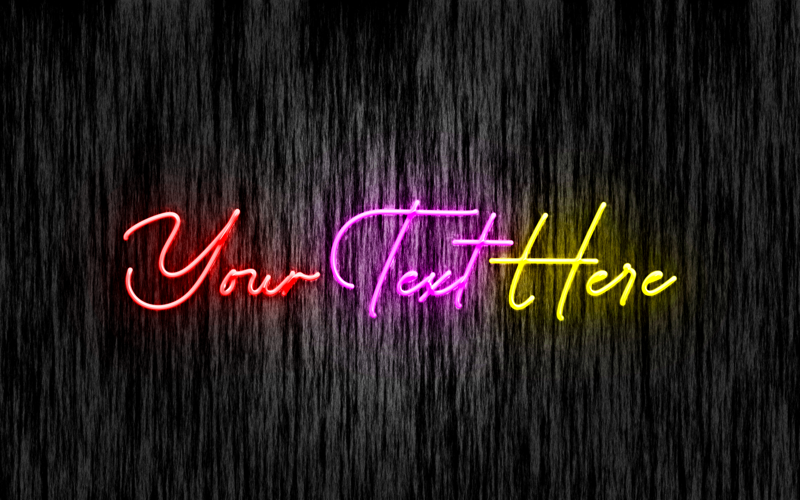 editable neon text effect psd