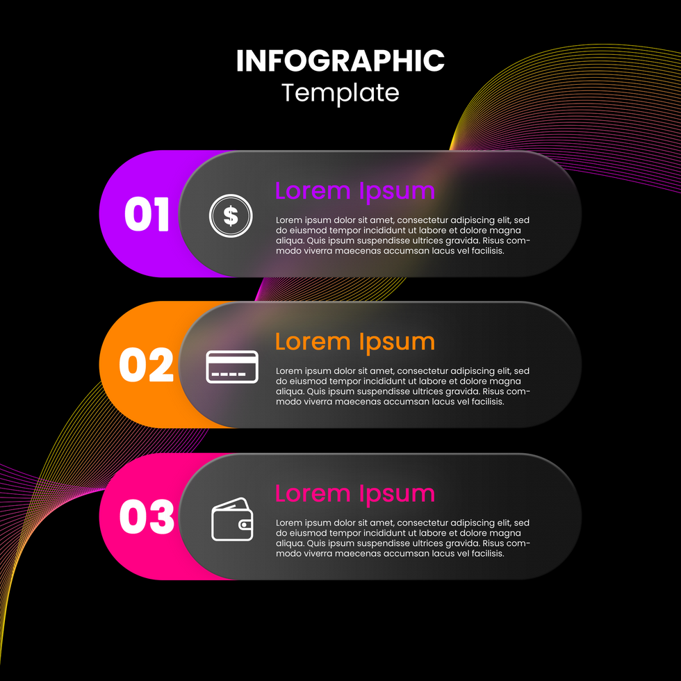 Glasmorphism infographic minimalist design psd